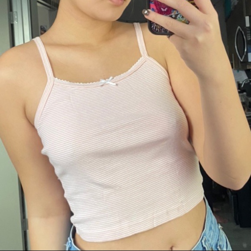 Brandy Melville pink stripe belle tank